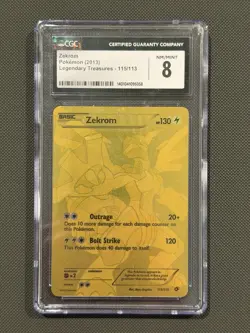 Pokemon Zekrom Full Art Holo Secret Rare Legendary Treasures CGC 8 2013 115/113 - Image 1