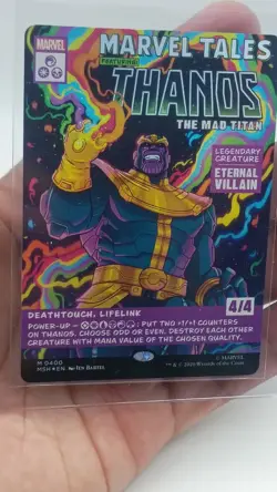 Thanos, The Mad Titan (Borderless) (0400) Marvel Super Heroes Foil MTG TCG - Image 1