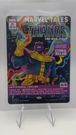 Thanos, The Mad Titan (Borderless) (0400) Marvel Super Heroes Foil MTG TCG - Image 2