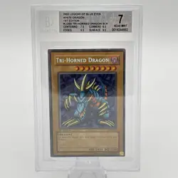 Yugioh BGS 7 Tri-Horned Dragon LOB-000 1st Edition Graded Card - Image 1