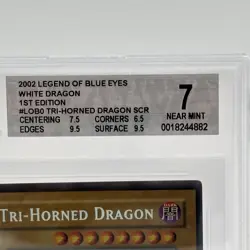 Yugioh BGS 7 Tri-Horned Dragon LOB-000 1st Edition Graded Card - Image 3