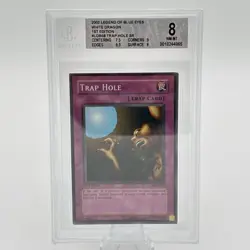 BGS 8 NM-MT Trap Hole LOB-058 Super Rare 1st Edition Yugioh Card - Image 1