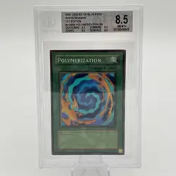 BGS 8.5 MINT Polymerization LOB-059 Super Rare 1st Edition Yugioh Graded Card - Image 1