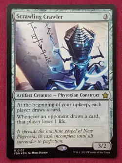 Magic The Gathering FOUNDATIONS FOIL SCRAWLING CRAWLER artifact card MTG - Image 1