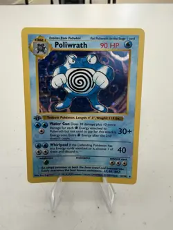 Poliwrath - 13/102 Base Set 1st Edition Shadowless Holo Rare Pokemon - HP - Image 1
