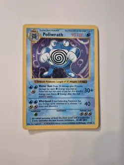 Poliwrath 13/102 - Shadowless Base Set Holo Rare Pokemon TCG MP - Image 1