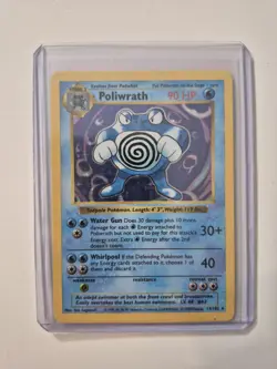 Poliwrath 13/102 - Shadowless Base Set Holo Rare Pokemon TCG MP - Image 3