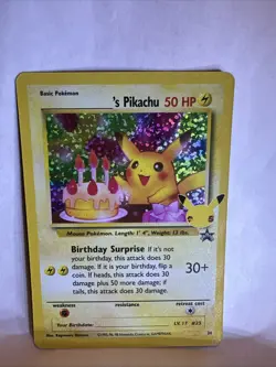 Happy Birthday Pikachu Holo 24 Celebrations Birthday Pokemon Card NM - Image 1