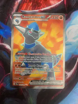 Rampardos EX 100/084 Ultra Rare Full Art Pokemon TCG Pitch Black NM - Image 1