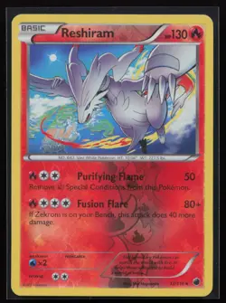 Reverse Holo Reshiram 17/116 Plasma Freeze Shin Nagasawa Art Pokemon TCG Card - Image 1