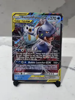 Blastoise & Piplup GX Ultra Rare SM Cosmic Eclipse Card 38/236 NM - Image 1