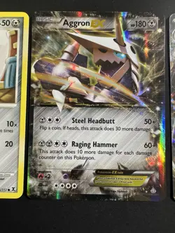 Pokemon Card Lot Aggron Ex Melmetal Ex Stamped Aron 2009 RR PC RC NM-MP 3 Cards - Image 3