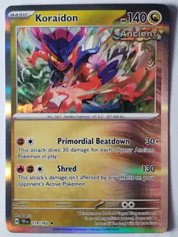HOLO Koraidon 119/162 - B1G1F Temporal Forces Pokemon Card - Teeziro Art - Image 1