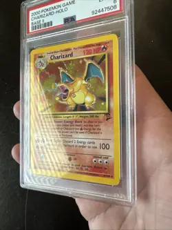 Pokemon Charizard Holo Rare Card #4 Base Set 2, PSA 6 - Image 2