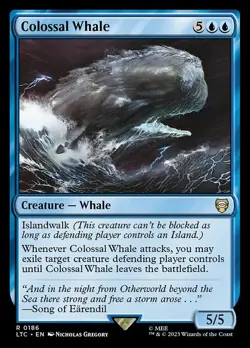 Colossal Whale MTG Lord of the Rings Commander Rare NM x4 - Magic Card - Image 1