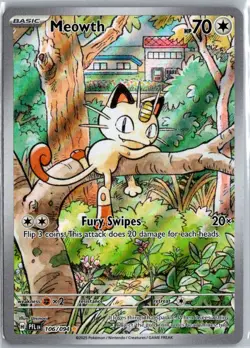 Meowth 106/094 Illustration Rare Pokemon Card ME02: Phantasmal Flames - Image 1