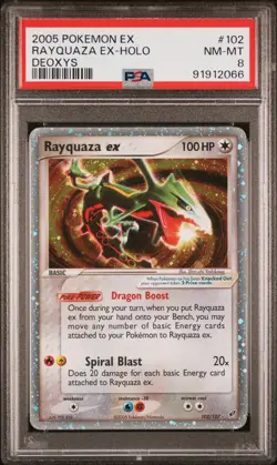 PSA 8 RAYQUAZA ex 102/107 | EX Deoxys Holo Pokemon Card - Image 1