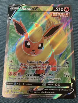 Flareon V (Full Art) 169/203 SWSH07: Evolving Skies Ultra Rare Holo Card - Image 1