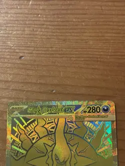 Mega Darkrai EX 120/084 PBL Pitch Black Ultra Rare Gold Holo Foil English Card - Image 3