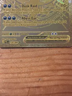 Mega Darkrai EX 120/084 PBL Pitch Black Ultra Rare Gold Holo Foil English Card - Image 4