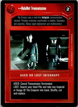 Star Wars Dagobah Limited Black Border CCG Card HoloNet Transmission - Image 1