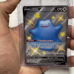 Ditto V SHINY SV118/SV122 Shining Fates NM Full Art Ultra Rare Pokemon Card TCG - Image 1