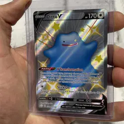 Ditto V SHINY SV118/SV122 Shining Fates NM Full Art Ultra Rare Pokemon Card TCG - Image 2