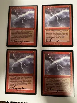 Chain Lightning - Legends (LEG) Signed - NM/LP+ - Playset Of 4 - Image 1