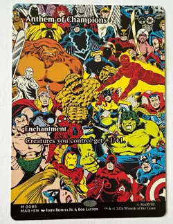 Anthem of Champions 0085 MTG Marvel Enchantment Mythic Rare Full Art Regular - Image 1