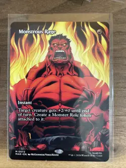 Monstrous Rage Marvel Magic the Gathering MTG Full Art NM Regular - Image 1