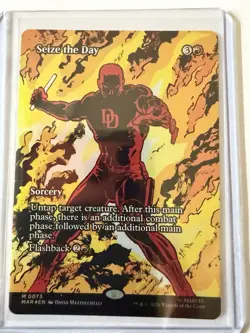 Seize the Day #0073 Foil MTG Marvel Super Heroes Borderless NM - Image 2