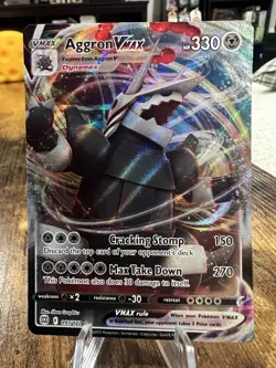 Pokemon TCG Aggron VMAX Holo Ultra Rare Card Brilliant Stars 097/172 - Image 1