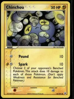 Chinchou 56/101 Common Hidden Legends LP Pokemon Card - Image 1