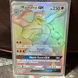Pokemon Card: Machamp GX 154/147 SM Burning Shadows Secret Rare Full Art Holo EN - Image 1