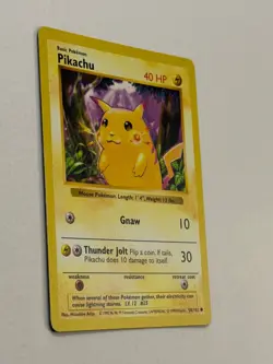 Pikachu 58/102 Shadowless Red Cheeks Moderate Play bend Pokemon card c - Image 2