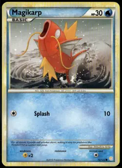 Magikarp 72/123 Common HeartGold & SoulSilver LP Pokemon Card - Image 1
