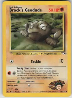 Pokemon TCG Brock's Geodude (38) Uncommon Gym Heroes 038/132 - Image 1