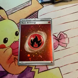 Basic Fire Energy (Cosmos Holo) 002 Common Scarlet & Violet Energies Pokemon NM - Image 1