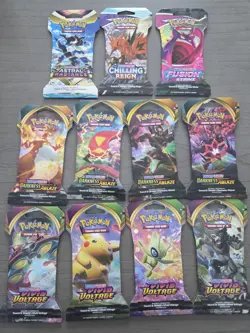 Pokemon Assorted SWSH Sleeved Booster Packs Lot Of 11 - Image 1