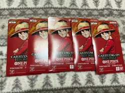 One Piece TCG OP-13 Carrying On His Will Sleeved Booster Pack Lot of 5 Sealed - Image 1