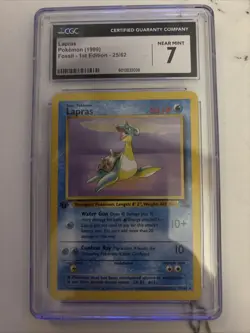 Pokemon Lapras Fossil #25/62 First Edition Non-Holo Card - Image 1