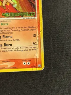 Pokemon Blaziken 1/106 Emerald Stamped Reverse Holo Card English - Image 4