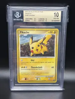 2010 PIKACHU Pokemon Card World Collection Holo Promo Portuguese BGS 10 RARE! - Image 1