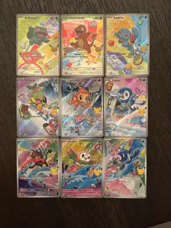 Pokemon 2026 First Partner Illustration Collection Series 1 Promo Set (9 Cards) - Image 1