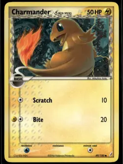 Charmander 49/100 Common Crystal Guardians NM Pokemon Card - Image 1