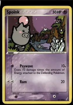 Spoink 62/100 Common Crystal Guardians NM Pokemon Card - Image 1