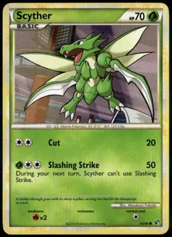 Scyther 65/90 Common HGSS Undaunted LP Pokemon Card - Image 1