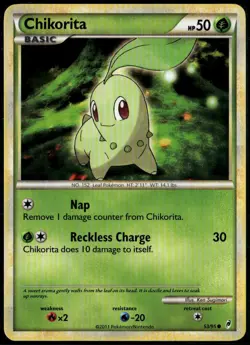 Chikorita 53/95 Common Call of Legends LP Pokemon Card - Image 1
