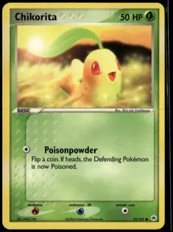 Chikorita 55/101 Common Hidden Legends LP Pokemon Card - Image 1