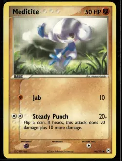 Meditite 66/101 Common Hidden Legends LP Pokemon Card - Image 1